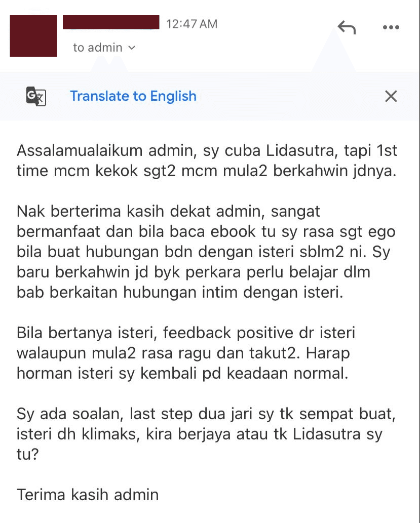 Feedback pembaca 1 - Terapi Lidasutra